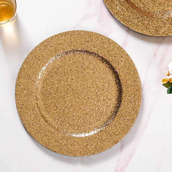 Gold Shimmer Charger Plate Set Of 6 13"