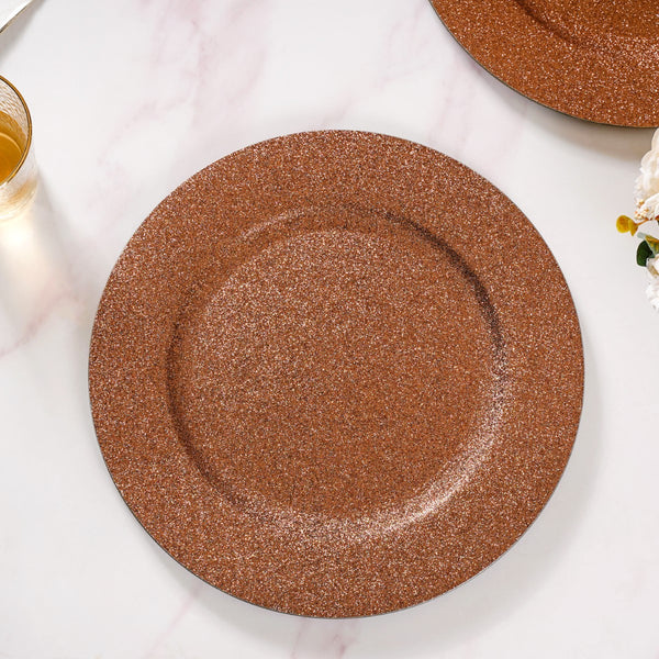 Bronze Shimmer Charger Plate Set Of 6 13 Inch