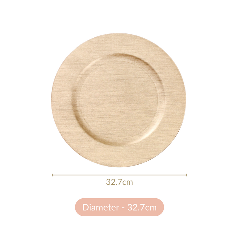 Gold Textured Charger Plates Set Of 6 13 Inch - Charger plates, decorative plates, plates set of 6, service plates, under plates, gold charger plates