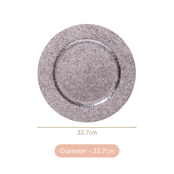 Sparkle Grey Charger Plate Set Of 6 13 Inch