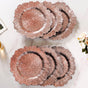 Rose Gold Reef Design Charger Plate Set Of 6 12 Inch- Charger plates, decorative plates, plates set of 6, service plates, under plates