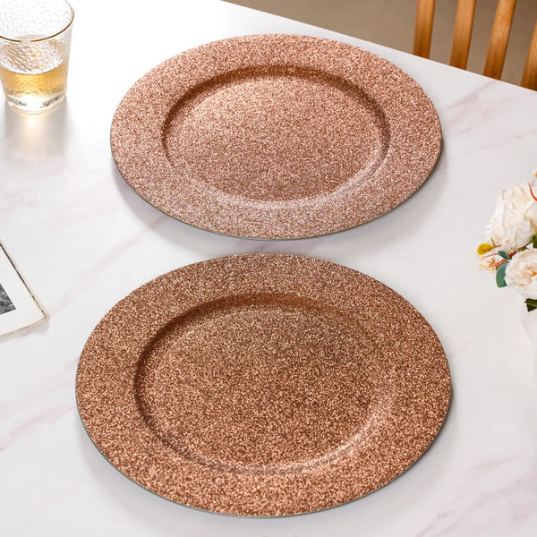 Bronze Shimmer Charger Plate Set Of 6 13 Inch