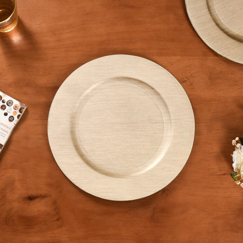 Gold Textured Charger Plates Set Of 6 13 Inch - Charger plates, decorative plates, plates set of 6, service plates, under plates, gold charger plates