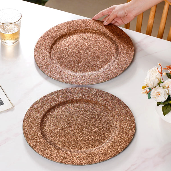 Bronze Shimmer Charger Plate Set Of 6 13 Inch