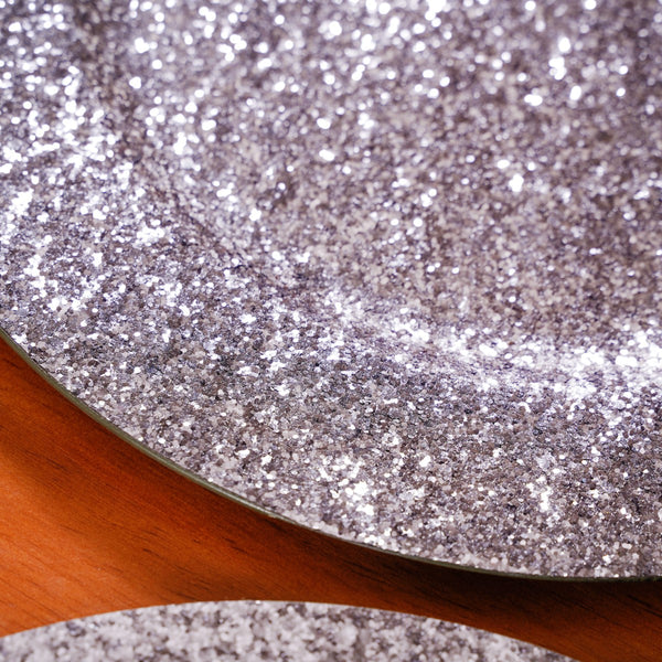 Sparkle Grey Charger Plate Set Of 6 13 Inch