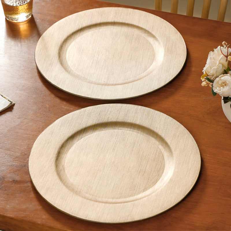 Gold Textured Charger Plates Set Of 6 13 Inch - Charger plates, decorative plates, plates set of 6, service plates, under plates, gold charger plates