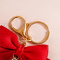 Charming Red Bow Keychain With Pearls