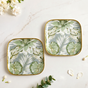 Pastel Tropic Leaf Platter Set Of 2 In Gift Box