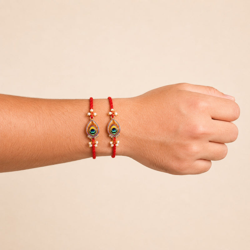 Morpankh Rakhi Duo Set