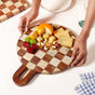 Checkered Indian Rosewood Cheese Platter 30cm