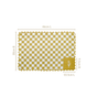 Checkered Embroidered Cotton Table Mat Green Set Of 6