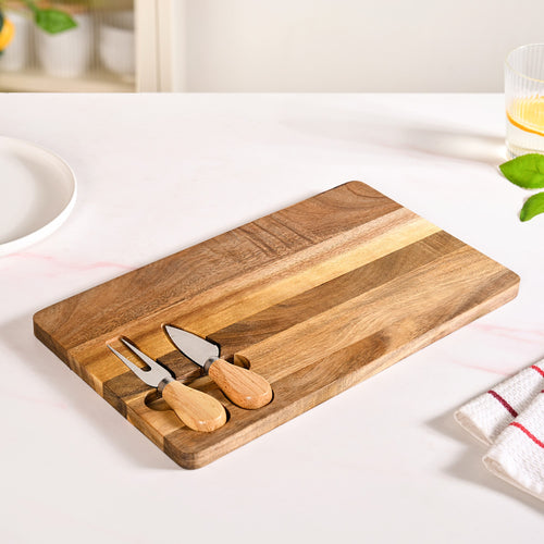 Cheese Board With Knife And Fork Set Of 3