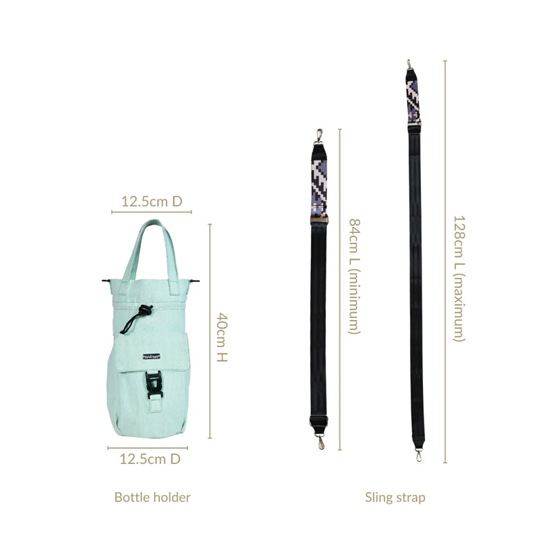 Chic Mint Drawstring Bottle Holder