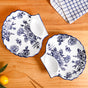 Chinoiserie Blue Ceramic Section Plates Set Of 2