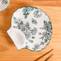 Chinoiserie Green Ceramic Section Plates Set Of 2