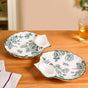 Chinoiserie Green Ceramic Section Plates Set Of 2