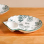 Chinoiserie Green Ceramic Section Plates Set Of 2