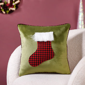 Christmas Stocking Velvet Cushion Cover 40x40cm