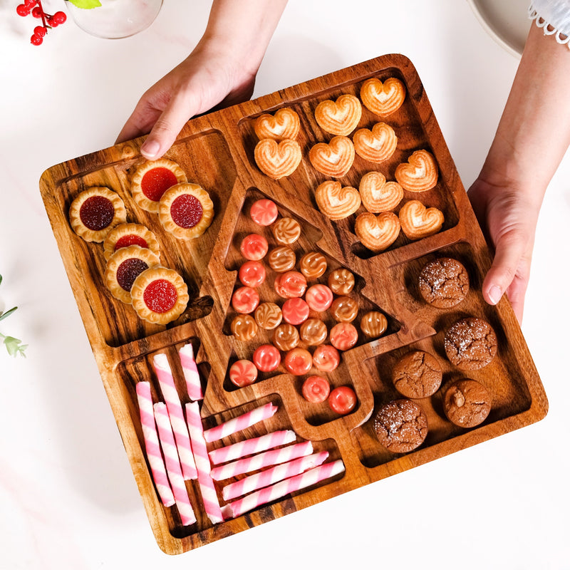 Christmas Tree Acacia Wood Serving Platter