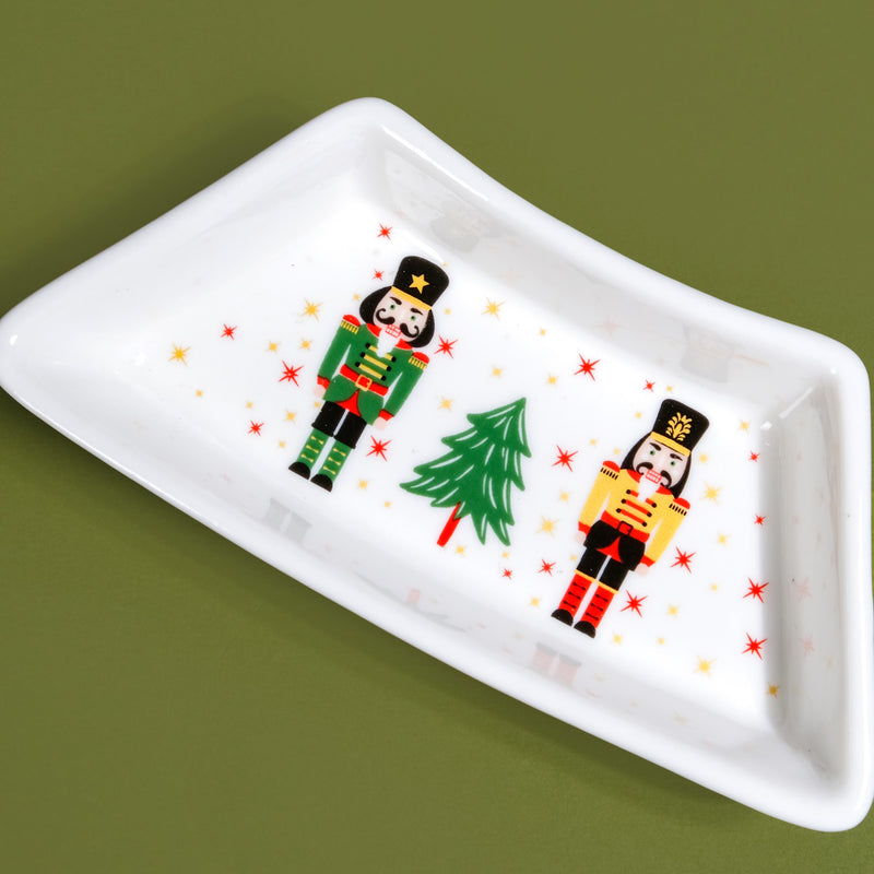 Christmas Tree Sectioned Platter Set Of 4