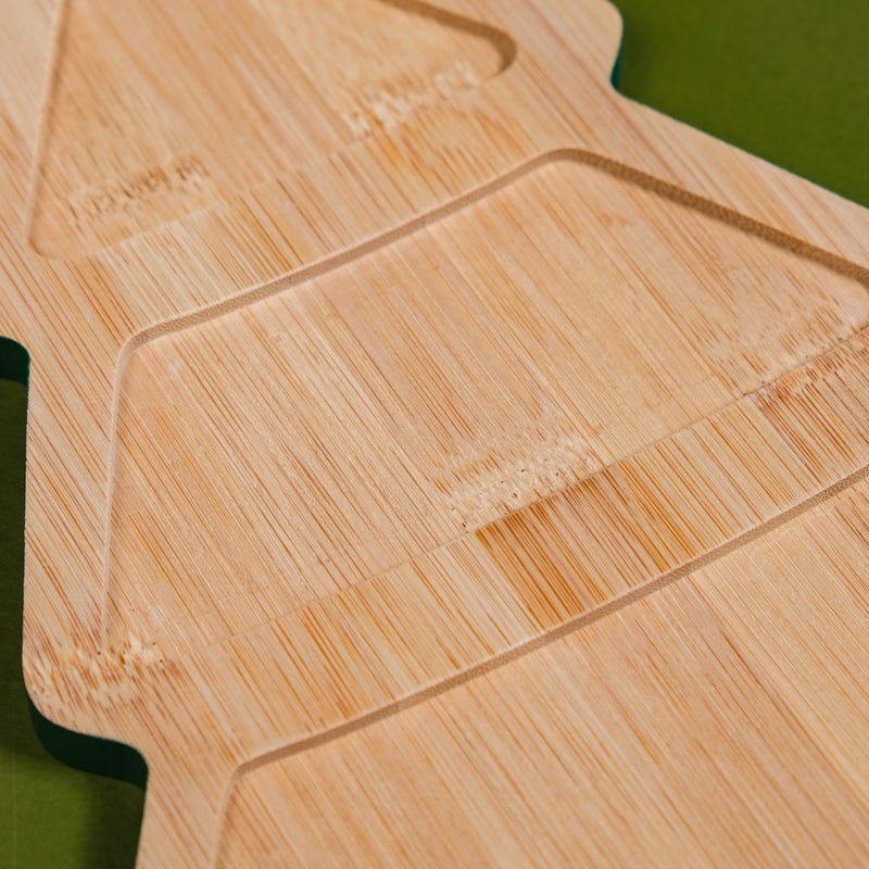 Christmas Tree Sectioned Platter Set Of 4