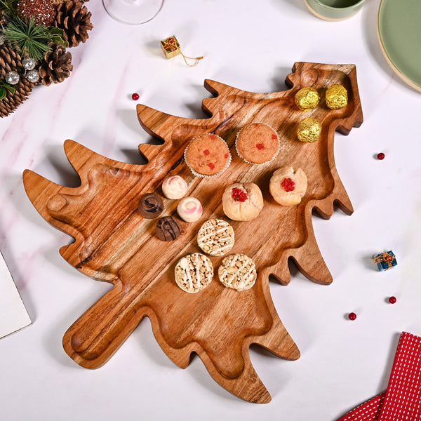 Christmas Tree Sustainable Large Wooden Platter