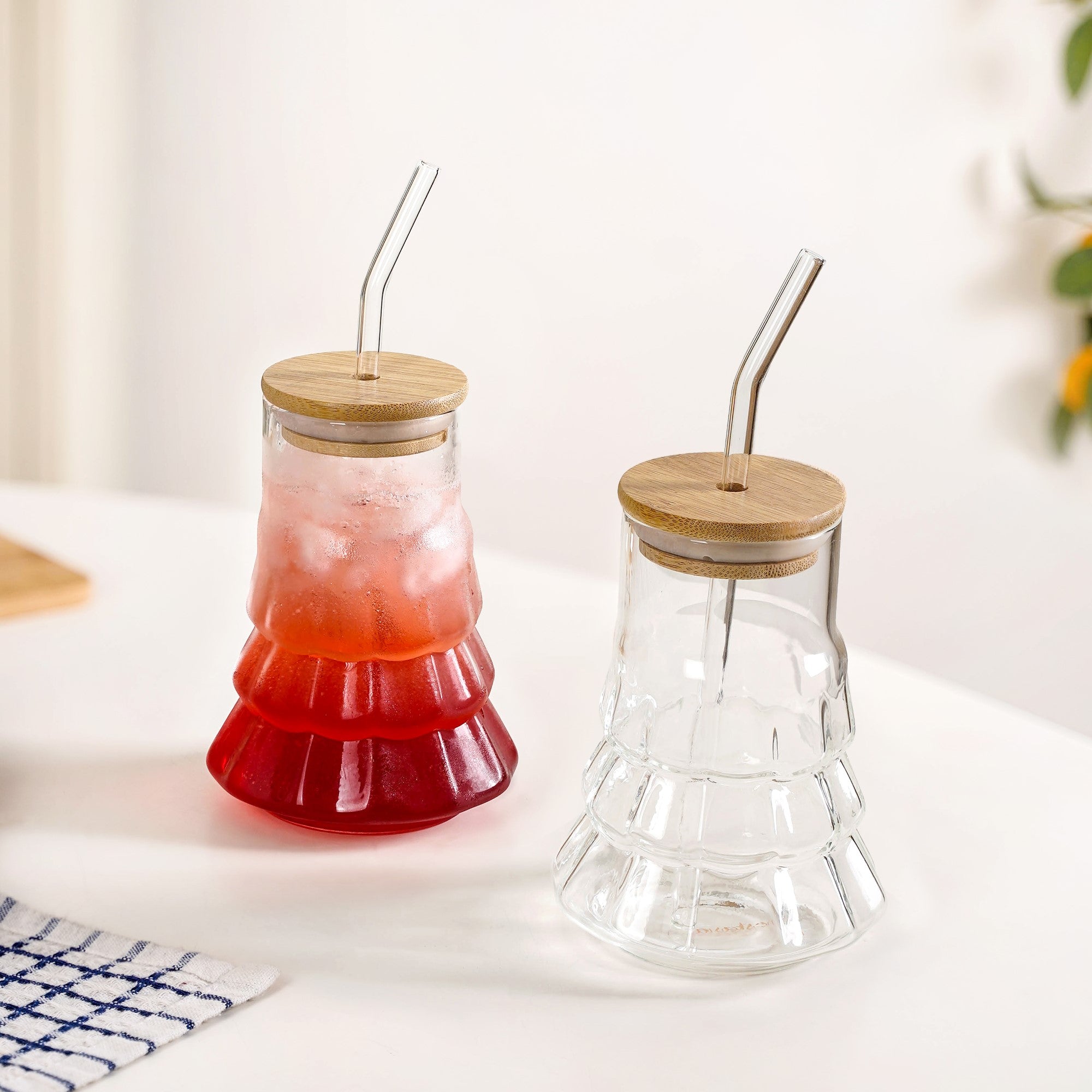 Tree Tumbler With Lid Straw Set Of 2 420ml