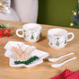 Christmas Cups With Spoon And Platter Set Of 6