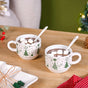 Christmas Cups With Spoon And Platter Set Of 6