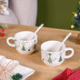 Christmas Cups With Spoon And Platter Set Of 6