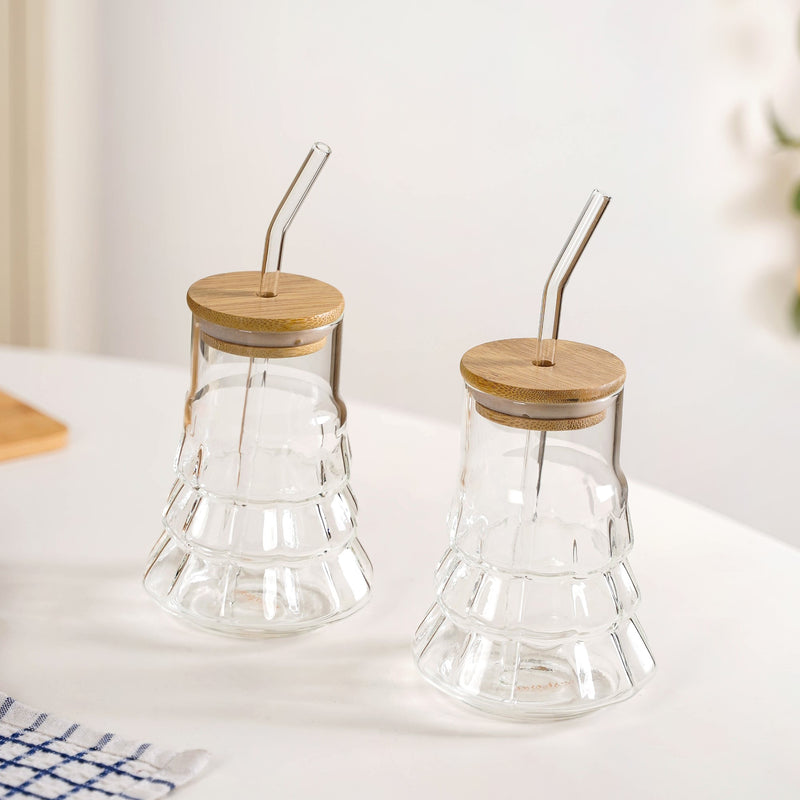 Christmas Tree Tumbler With Bamboo Lid And Straw Set Of 2 420ml