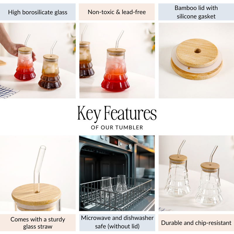 Christmas Tree Tumbler With Straw Set Of 2 420ml