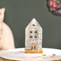 Textured Putz House Tea Light Candle Holder