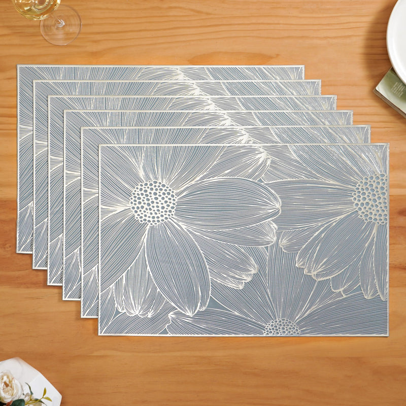 Chrome Blossom Table Mat Set Of 6