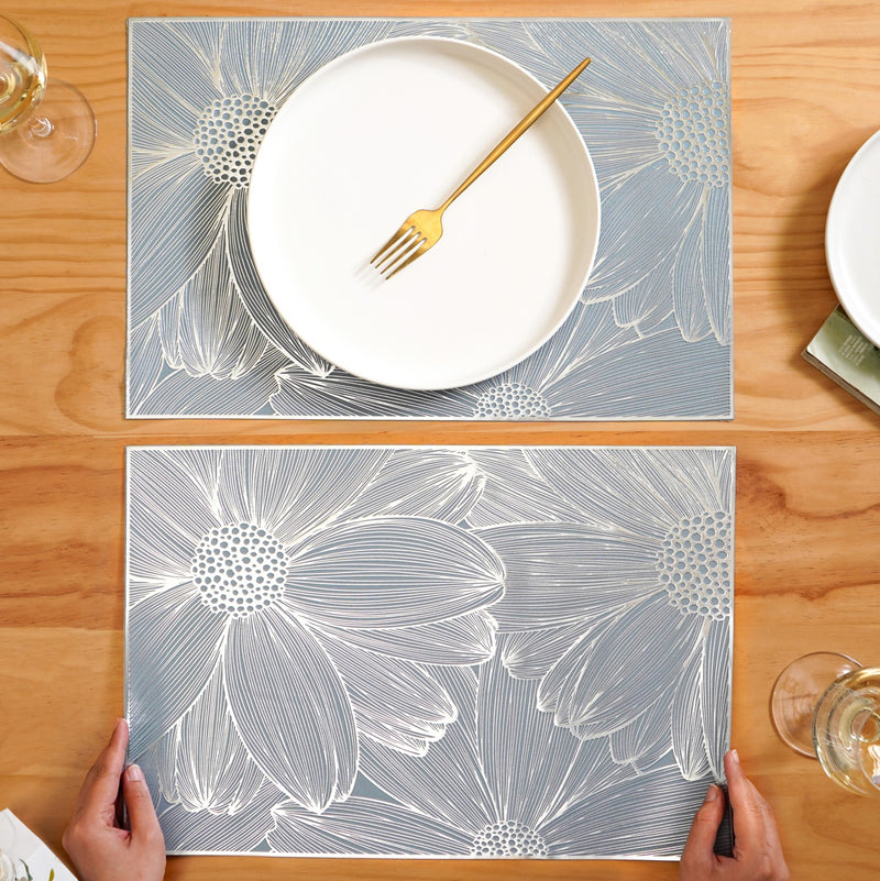 Chrome Blossom Table Mat Set Of 6