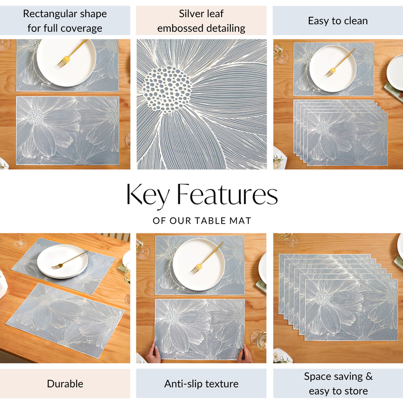 Chrome Blossom Table Mat Set Of 6
