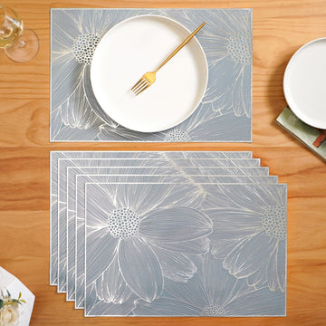 Chrome Blossom Table Mat Set Of 6