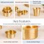 Circular Pinstriped Pure Brass Filter Coffee Dabara Set For 2
