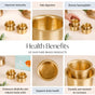 Circular Pinstriped Pure Brass Filter Coffee Dabara Set For 2