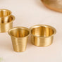 Circular Pinstriped Pure Brass Filter Coffee Dabara Set For 2