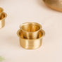 Circular Pinstriped Pure Brass Filter Coffee Dabara Set For 2