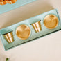 Circular Pinstriped Pure Brass Filter Coffee Dabara Set For 2