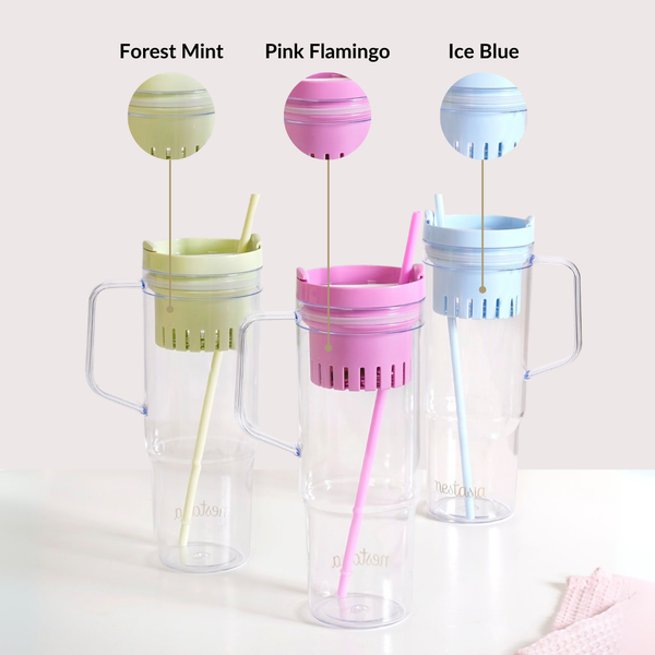 Citrify Large Spillproof Water Bottle With Fruit Infuser Pink Flamingo 1210ml