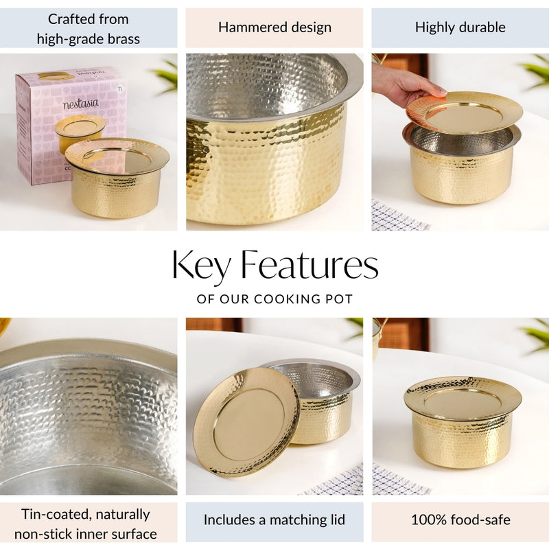 Classic Brass Patila With Lid 2000ml