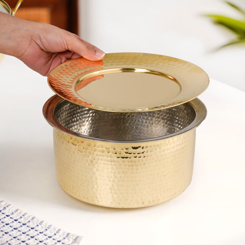 Classic Brass Patila With Lid 2000ml