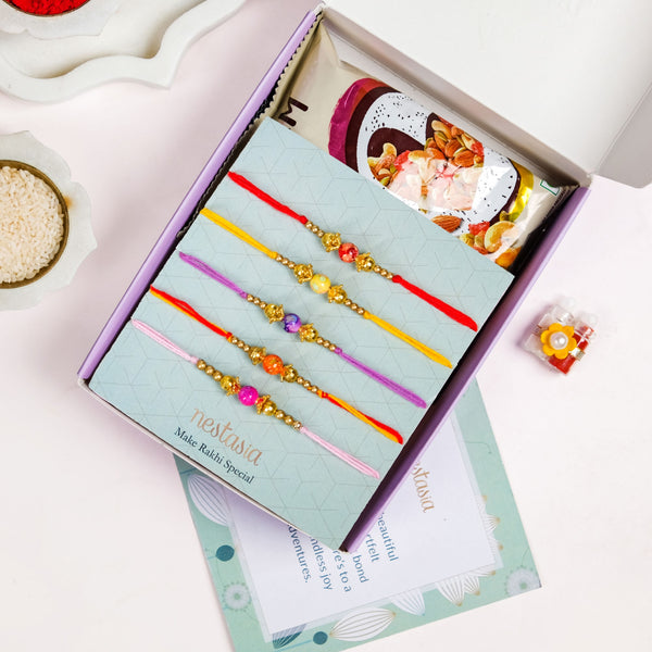 Set Of 5 Classic Rakhi Gift Pack for Brother