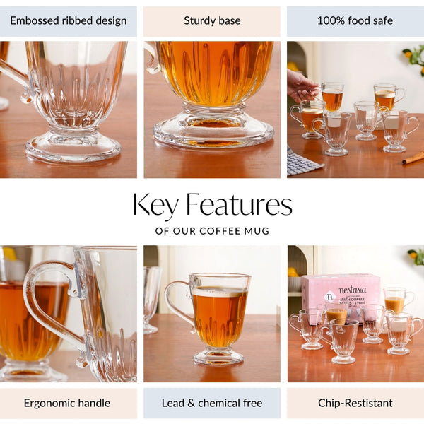 Classic Irish Coffee Glass Set Of 6 196ml