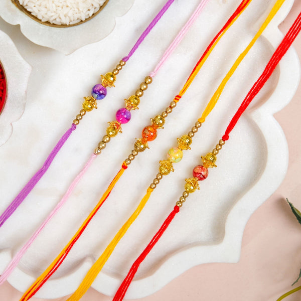 Classic Colour Set Of 5 Rakhi Gift Set For Brother