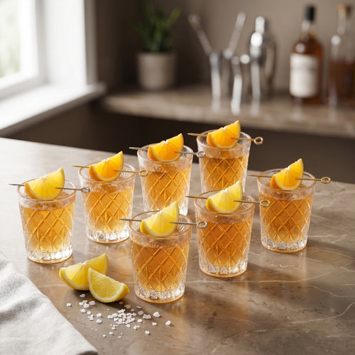Classic Cut Embossed Shot Glass Set Of 12 55ml