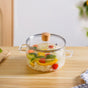 Clear Borosilicate Glass Cooking Pot With Lid 1800ml